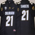 Colorado Buffaloes #21 Shilo Sanders black College jerseys