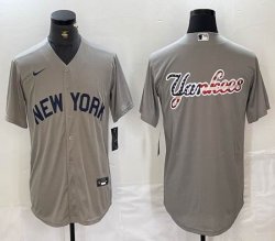 Nike New York Yankees blank gray MLB baseball Jersey -BD 03