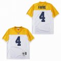 Green Bay Packers #4 Brett Favre yellow white Throwback nfl jerseys