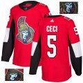 Custom Adidas Ottawa Senators #5 Cecl Red hockey jersey