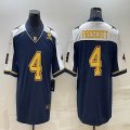 Nike Cowboys #4 Dak Prescott blue white gold Color Rush Limited Jersey-BD