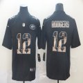 Nike Green Bay Packers #12 Aaron Rodgers black Color Rush Limited Jersey Goddess Fashion Edition