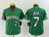 Women 2023 World Cup Mexico #7 Julio Urias green majestic baseball jerseys 26