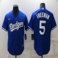 Los Angeles Dodgers #5 Freddie Freeman blue majestic baseball Jerseys-BD