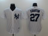 New York Yankees #27 Giancarlo Stanton White Majestic baseball Jerseys