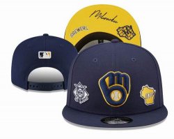 2023 Milwaukee Brewers blue MLB Snapback Hats-YD