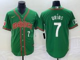 2023 World Cup Mexico #7 Julio Urias green red majestic baseball jerseys 103