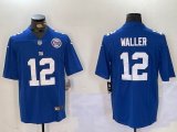 Nike New York Giants #12 Darren Waller Blue Color Rush Limited Jersey 02