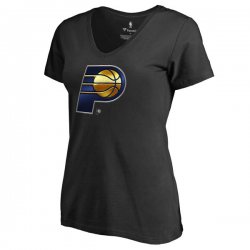 Women\'s Indiana Pacers Fanatics Branded Black Midnight Mascot V-Neck T-Shirt