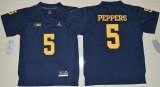 Youth Jordan Brand Michigan Wolverines Jabrill Peppers 5 College Football Limited Jersey - Navy Blue