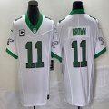 Nike Philadelphia Eagles #11 Carson A.J. Brown white throwback Color Rush Limited Jersey C patch-BD