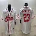 Nike San Francisco 49ers #23 Christian McCaffrey white baseball jerseys Joint name-BD