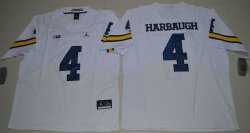 Jordan Brand Michigan Wolverines Jim Harbaugh 4 College Football Elite Jersey - White