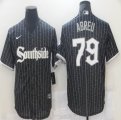 Nike Chicago White Sox #79 Jose Abreu black majestic baseball jerseys city version-BD