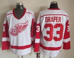 Detroit Red Wings #33 Kris Draper White Throwback CCM Jerseys