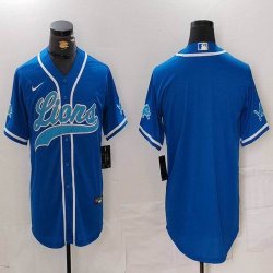 Detroit Lions blank blue baseball jerseys Joint name-BD