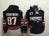 New England Patriots #87 Rob Gronkowski Blue nike nfl Hooded Sweatshirt