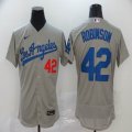 Nike Los Angeles Dodgers 42 Jackie Robinson gray 2020 Away Official Authentic Player Jersey