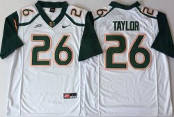 Miami Hurricanes #26 Sean Taylor white College Football Jersey - PNS