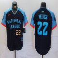 National League #22 Christian Yelich Nike Navy 2024 MLB All-Star Game Limited Player Jersey 03