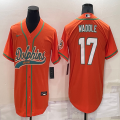 Nike Miami Dolphins #17 Jaylen Waddle orange baseball jerseys Joint name-BD