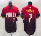 Nike Philadelphia Phillies #7 Trea Turner red majestic baseball jersey city version 01