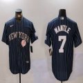 Nike New York Yankees #7 Mickey Mantle dark blue majestic baseball Jersey Joint name 01