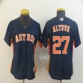 Women Houston Astros Jose Altuve 27# blue majestic baseball jerseys