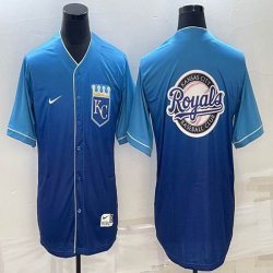 Nike kansas city royals blank blue majestic MLB baseball jerseys -BD