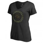 Women Minnesota Timberwolves Fanatics Branded Black Liberty Plus Size V-Neck T-Shirt