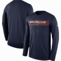 Men's Denver Broncos Nike Navy Sideline Seismic Legend Long Sleeve T-Shirt