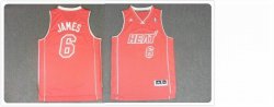 Adidas Miami Heat LeBron James 6# red nba basketball jerseys