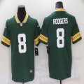 Green Bay Packers #8 Rodgers Nike Green Fashion Color Rush Limited Jersey