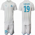 2019-2020 Olympique de Marseille #19 L GUSTAVO White soccer jersey home