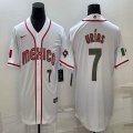 2023 World Cup Mexico #7 Julio Urias white majestic baseball jerseys 08