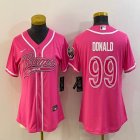 Women Nike Rams #99 Aaron Donald pink baseball jerseys -BD