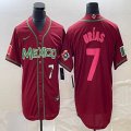 2023 World Cup Mexico #7 Julio Urias red majestic baseball jerseys 116