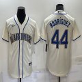 Nike Seattle Mariners #44 #44 Julio Rodríguez beige majestic mlb jersey-BD