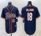 Nike Chicago Bears #18 Caleb Williams blue baseball Joint name -BD 01