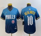 Nike Philadelphia Phillies #10 Realmuto skyblue majestaic baseball jersey city version-BD 05