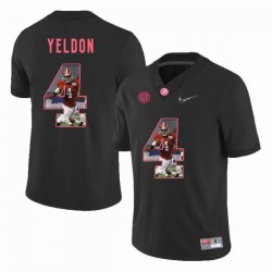 Custom Alabama Crimson Tide #4 T.J. Yeldon black fashion college football jersey