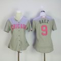 Women Chicago Cubs #9 Javier Baez gray Road Mothers Day Flex Base Jersey