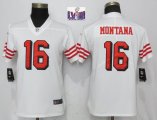 Women Nike San Francisco 49ers 16 Montana Nike White Color Rush Vapor Untouchable Player Jersey