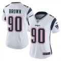 Women Patriots #90 Brown Nike white Color Rush Limited Jersey