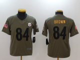 Youth Nike Pittsburgh Steelers #84 Antonio Brown green USA flag Color Rush Limited Jersey