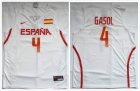 2016 Rio Olympics Spain ESPANA national team Pau Gasol #4 white NBA basketball jersey