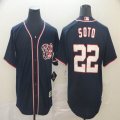 Washington Nationals #22 Juan Soto blue majestic baseball jersey