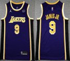 Los Angeless Lakers #9 B James Jr purple basketball jerseys