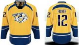 Nashville Predators #12 Mike Fishe yellow NHL Jerseys