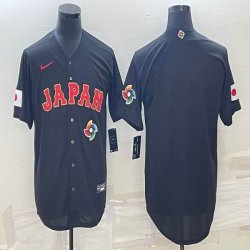 2023 World Cup Japan blank black majestic baseball jerseys 03